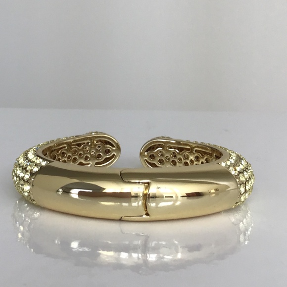 Fabulous Joan Boyce pave hinged cuff bracelet in golden yellow shade (S/M) - Picture 4 of 9